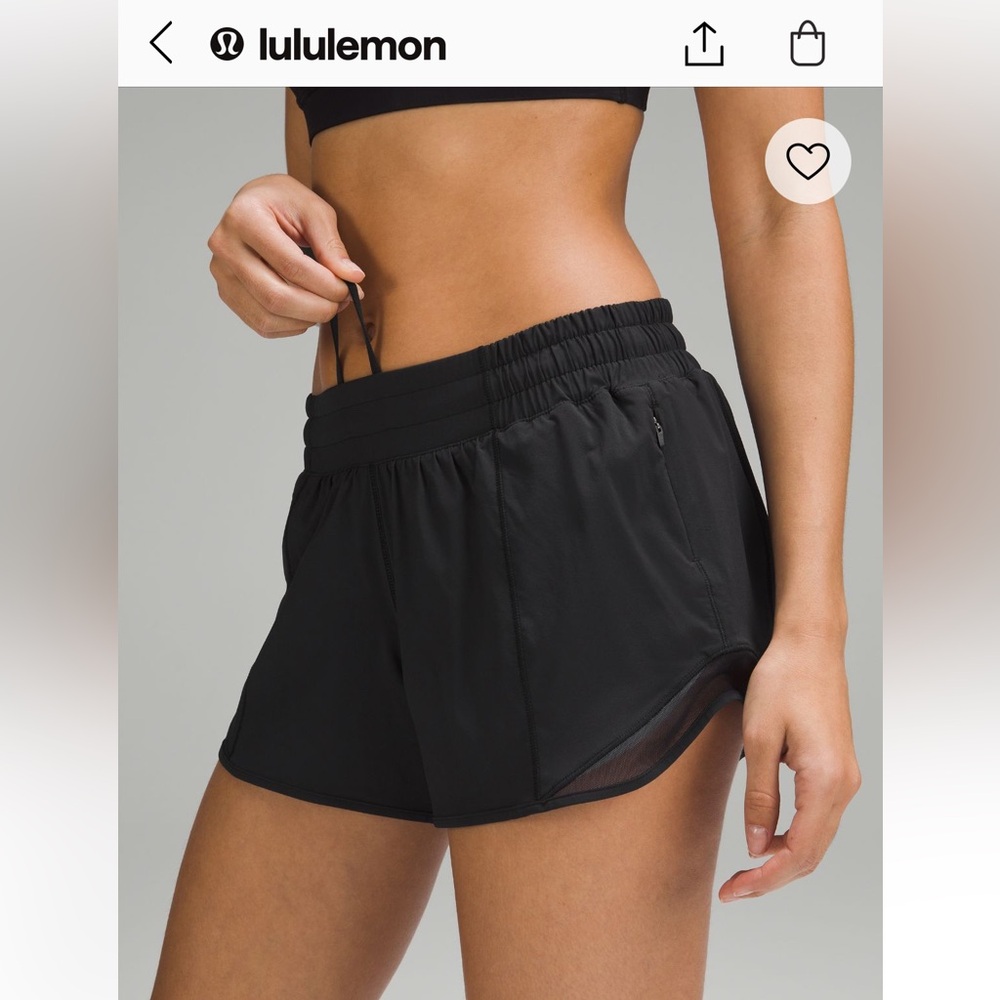 Lululemon Hotty Hot Low-Rise Lined Short 4”, Black, Size 4 Tall